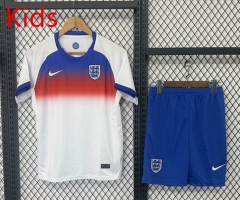 2025-26  England Home White Kids/Youth Soccer Uniform-3831