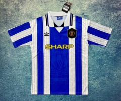 Retro Version 92-94 Manchester United Away White Thailand Soccer Jersey-6590