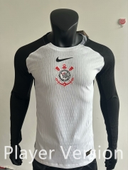 Player Version 25-26 Corinthians Home White LS Thailand Soccer Jersey AAA-3511