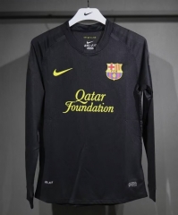 Retro Version 10-11 Barcelona Away Black Thailand Soccer LS Jersey AAA-4563