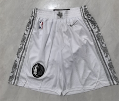 (s-3xl)NBA Dallas Mavericks white Shorts-0593