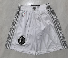 (s-3xl)NBA Dallas Mavericks white Shorts-0593