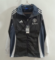 25-26 Manchester United Blue Trench Coats-1836
