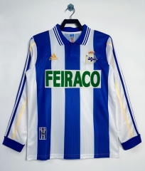 Retro Version 99-00  Deportivo La Coruña Home Blue&White LS Thailand Soccer Jersey AAA-811
