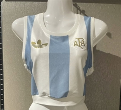 25-26 Argentina Blue&White Women Thailand Soccer Yoga Vest Jersey AAA-7411
