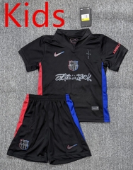 2025-2026 Joint Edition Barcelona Black Kids/Youth Soccer Uniform-4247