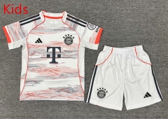 2025-26  Bayern München Away White  Kids/Youth Soccer Uniform-3162