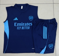 2025-2026 Arsenal Royal Blue Vest-Sleeve Thailand Soccer Tracksuit-815