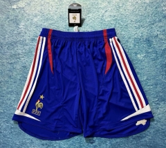 Retro Version 2006 France Home Blue Thailand Soccer Shorts-6590
