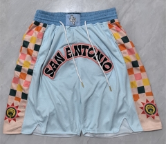 （s-3xl）city version NBA San Antonio Spurs Blue short（With pockets）-0593