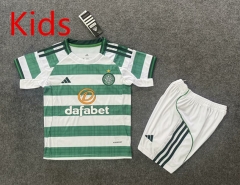 2025-26 Celtic Home White&Green (with chest advertising) Kids/Youth Soccer Unifrom-6748
