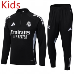 2025-26 Real Madrid Black Kids/Youth Soccer Tracksuit-411