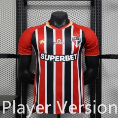 Player Version 2025-26 Sao Paulo Futebol Clube Away Red&Black Thailand Soccer Jersey AAA-888