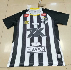 (S-4XL) 25-26 Santos FC Away Black&White Thailand Soccer Jersey AAA-2483