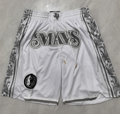 (s-3xl)NBA Dallas Mavericks white Shorts(With pockets)-0593