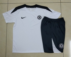 25-26 Chelsea White Thailand Short-sleeve Soccer Tracksuit-815
