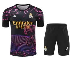 2025-2026 Real Madrid Black&Purple Training Soccer Uniform-418