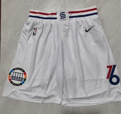 （s-3xl）city version NBA Philadelphia 76ers White Shorts-0593