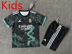 2025-26 Special Edition  Real Madrid Black&Green Kids/Youth Soccer Uniform-6748