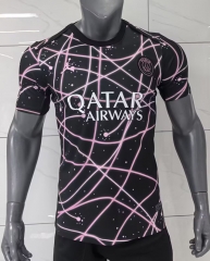 25-26 Paris SG Black Thailand Training Soccer Jersey AAA-416