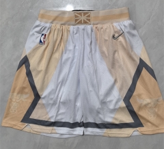 （s-3xl）city version  NBA Chicago Bull white Shorts-0593
