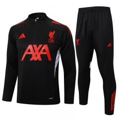 2025-26 Liverpool Black Thailand Soccer Tracksuit Uniform-815