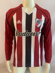 Retro Version 05-06 River Plate Away Red&White&Black Stripe Thailand LS Soccer Jersey AAA-503