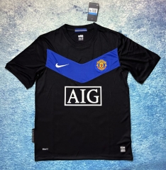 Retro Version 09-10 Manchester United Away Black Thailand Soccer Jersey-6590