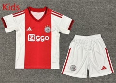 2025-26 Ajax Home White Kid/Youth Soccer Uniform-3162