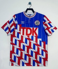 Retro Version 89-90 Ajax  Away Blue&Red Thailand Soccer Jersey AAA-811
