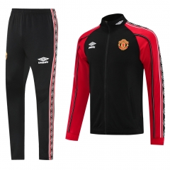 Retro Version 2025-2026 Manchester United Black Thailand Soccer Jacket Uniform-LH