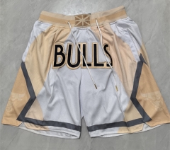 （s-3xl）city version  NBA Chicago Bull white Shorts（With pockets）-0593