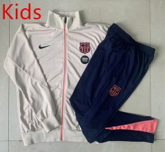 2025-2026 Barcelona Beige Kids/Youth Soccer Jacket Uniform -815