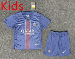 with stars 2025-26 Paris SG Home Blue Kid/Youth Soccer Uniform-GB