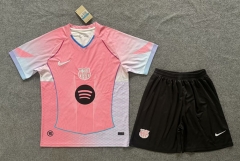 correct version 2025-2026 Barcelona Pink Soccer Uniform-6748