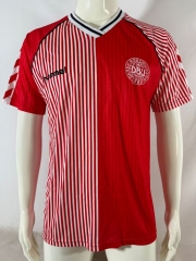 1986 Retro Version Denmark Home White& Red Thailand Soccer Jersey AAA-503