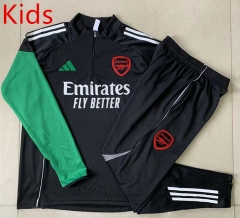 2025-26 Arsenal Black Kids/Youth Soccer Tracksuit -815