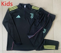 2025-26 Juventus Black Kids/Youth Soccer Tracksuit-815