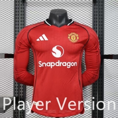 Player Retro Version 2025-26 Manchester United Home Red LS Thailand Soccer Jersey AAA-888