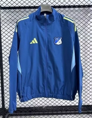 （s-3xl）2025-26 Millonarios Home Blue Trench Coat With Hat -GB
