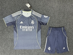 2025-2026 Real Madrid Away Blue&Grey Soccer Uniform-718