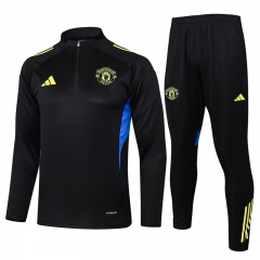 2025-26 Manchester United Black Thailand Soccer Tracksuit-815