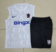 25-26 Chelsea White  Thailand Vest-sleeve Soccer Tracksuit-815