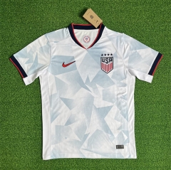 (S-4XL)25-26 USA Home White&Blue Thailand Soccer Jersey AAA-403