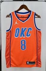 2025 Oklahoma City Thunder Orange #8 NBA Jersey-311