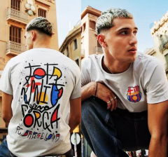25-26  Barcelona White Thailand Soccer t-shirt-LH