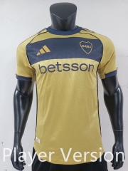 Player Version 2025-26 Boca Juniors Away Yellow Thailand Soccer Jersey AAA-0871