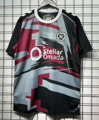 (S-4XL) 25-26 Heart of Midlothian FC Away Grey Red Black Thailand Soccer Jersey AAA-GB