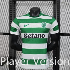 Player Version 2025-26 Sporting Clube de Portugal Home White&Green Thailand Soccer Jersey AAA-888