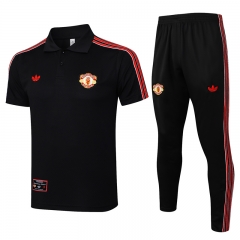 Retro Version 25-26 Manchester United Black Thailand Polo Uniform-815